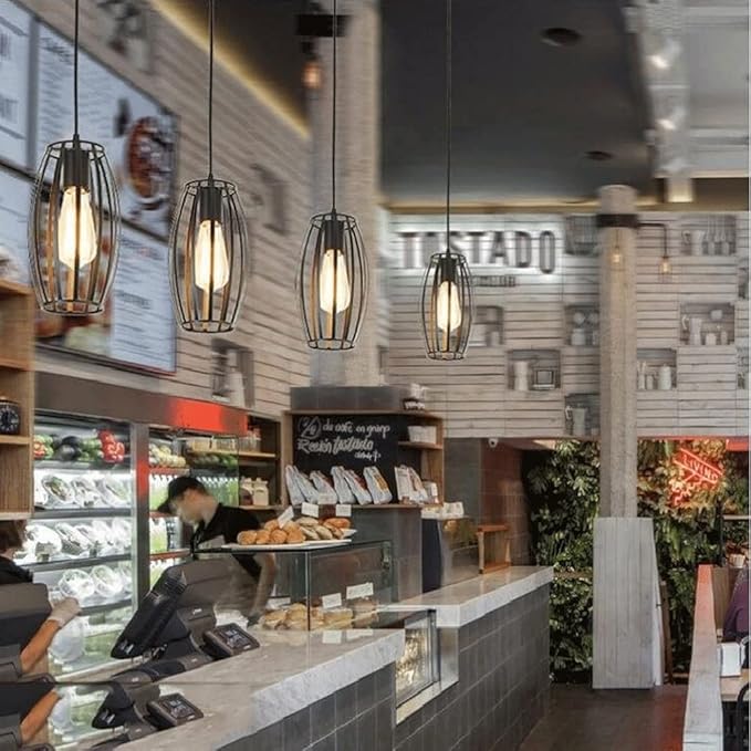 Drum Shaped Hanging Lamp