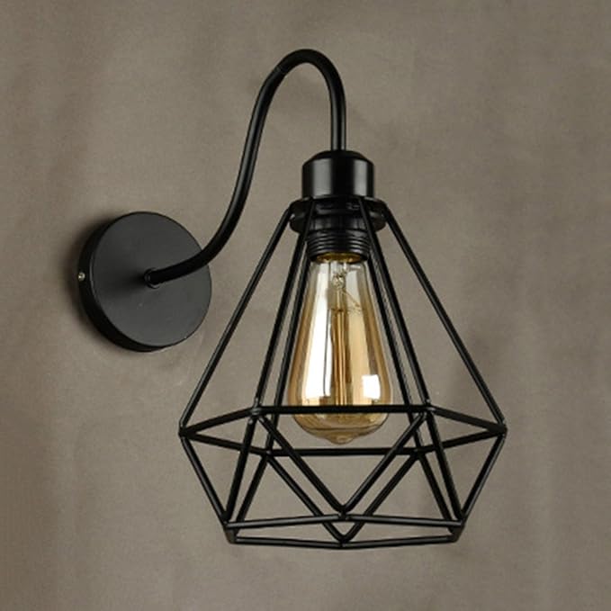 Metal Cage Frame Classic Retro Wall Night Lamp