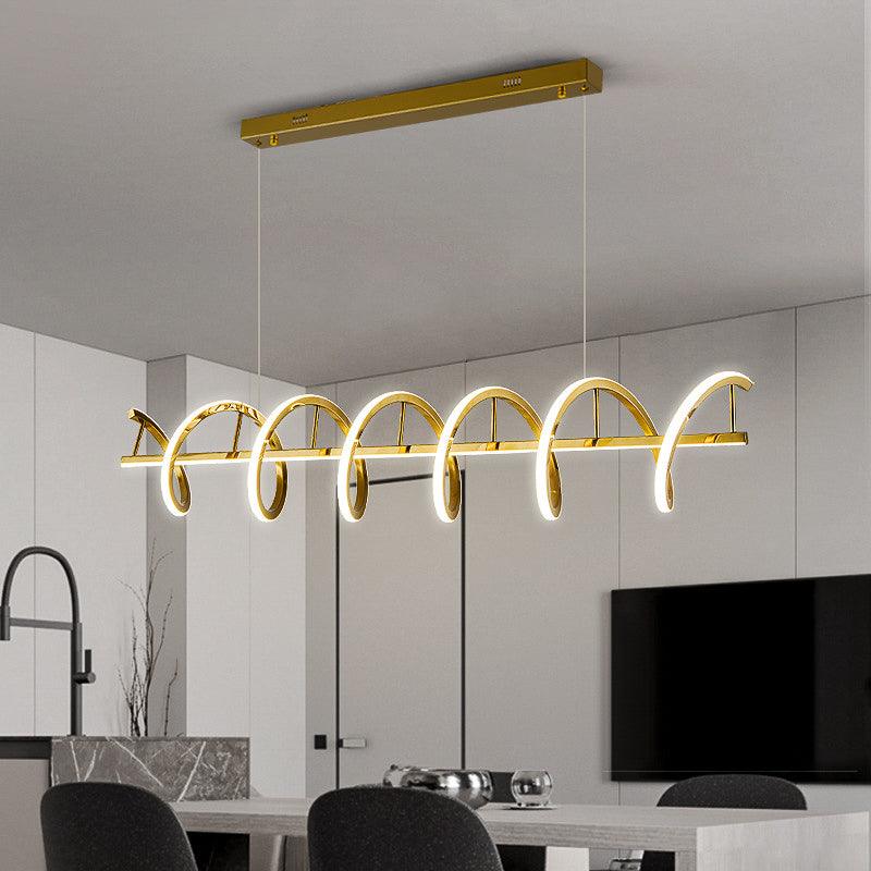 Spiral Gold LED Pendant Chandelier