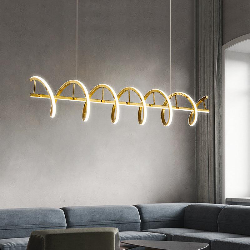 Spiral Gold LED Pendant Chandelier