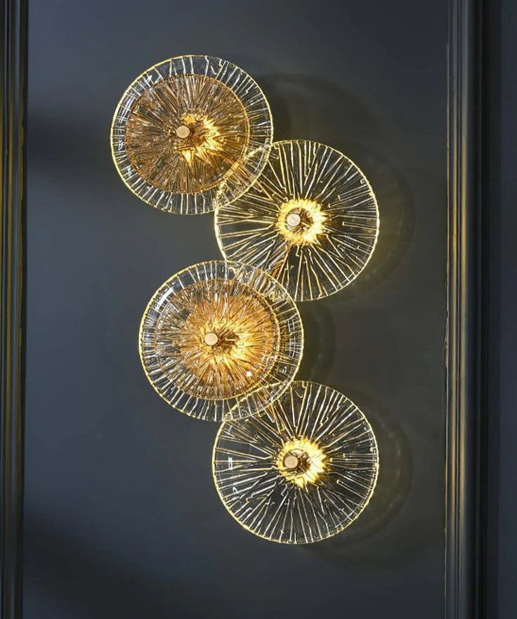 Golden Glass LED Wall Art Lamp