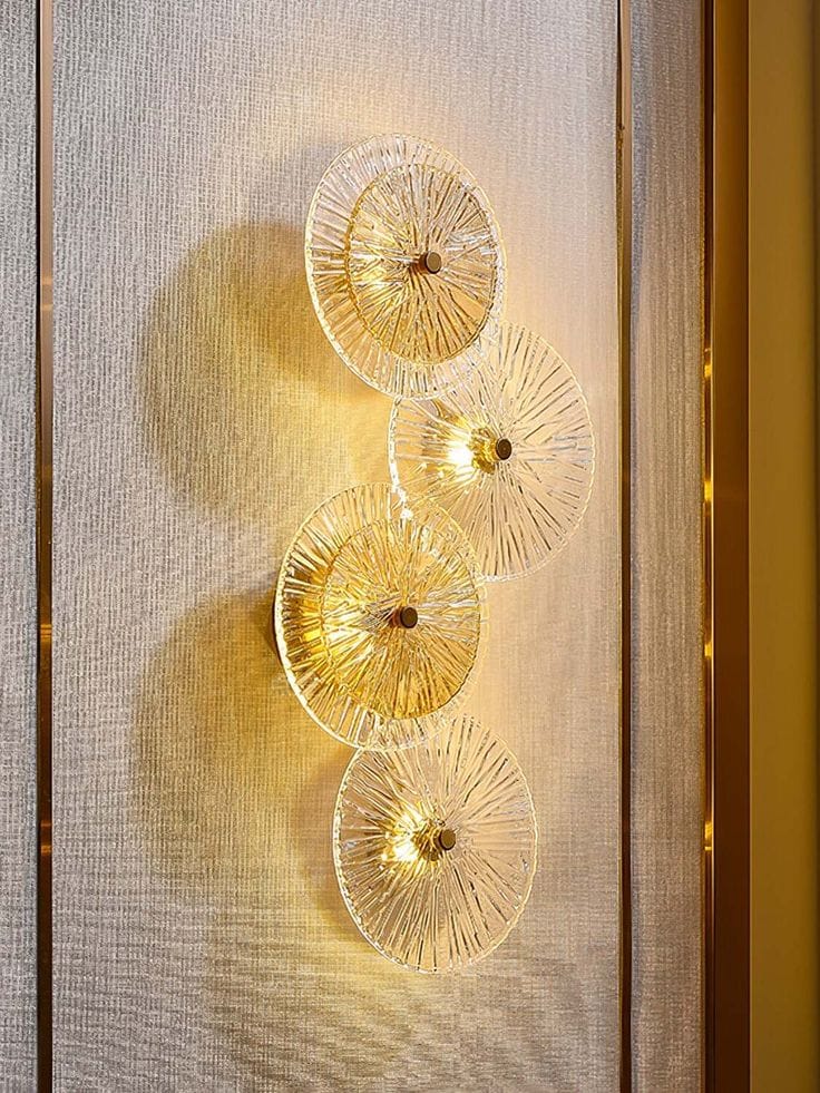Golden Glass LED Wall Art Lamp
