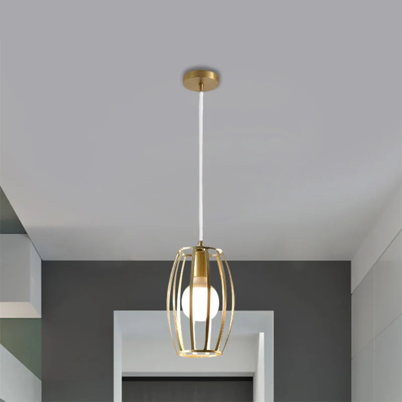 Drum Shaped Hanging Lamp