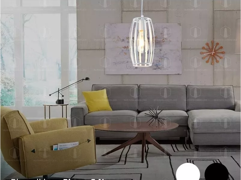 Drum Shaped Hanging Lamp