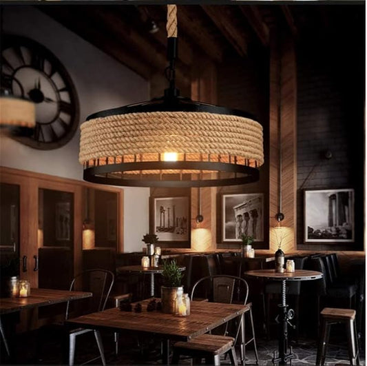 Rustic Rope Hanging Lamp