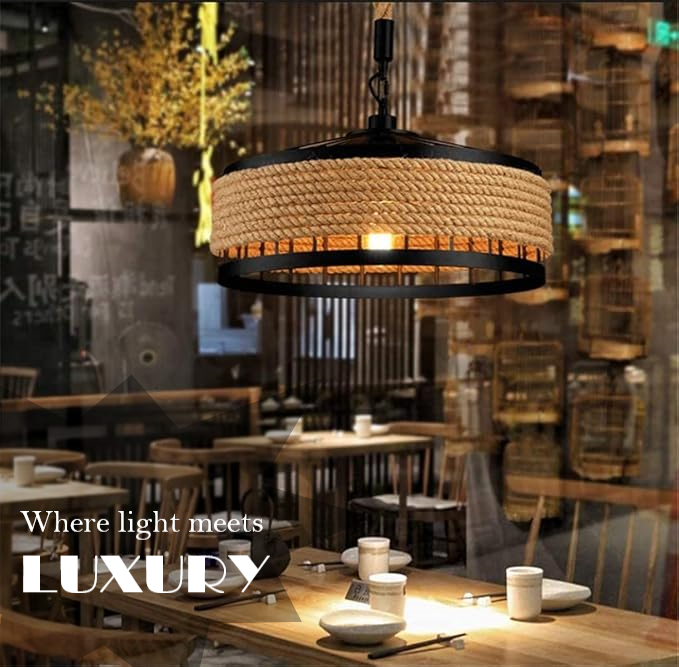 Rustic Rope Hanging Lamp