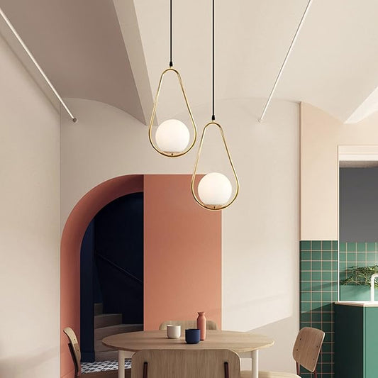 Modern Brass Globe Pendant Light