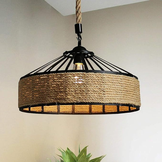 Rustic Rope Hanging Lamp