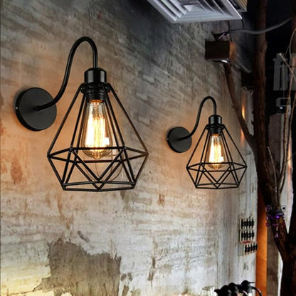 Metal Cage Frame Classic Retro Wall Night Lamp