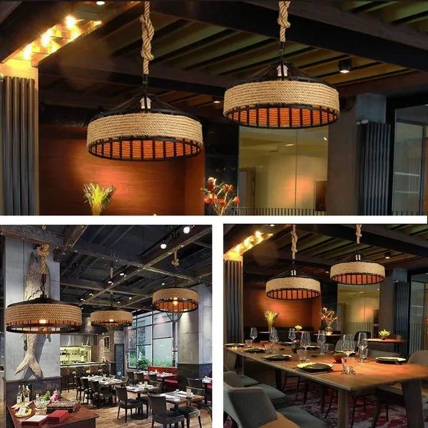 Rustic Rope Hanging Lamp
