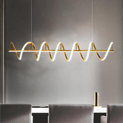 Spiral Gold LED Pendant Chandelier