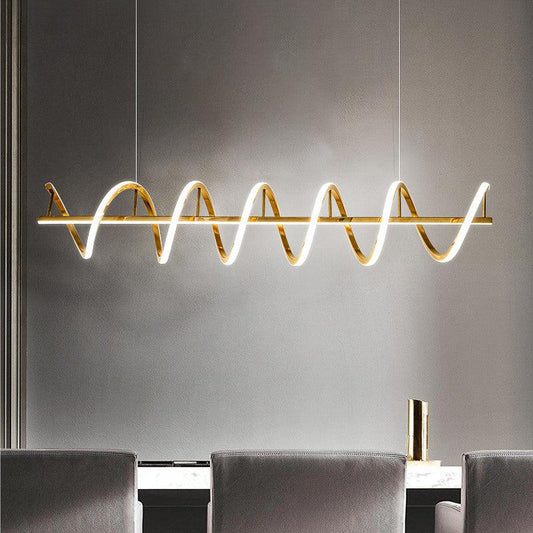 Spiral Gold LED Pendant Chandelier