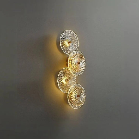 Golden Glass LED Wall Art Lamp