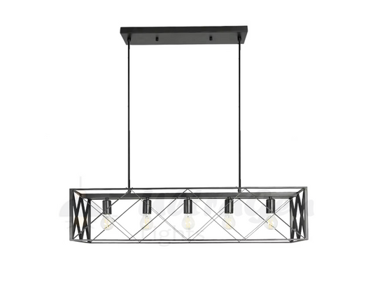 5-in-1 Metal Cage Hanging Chandelier