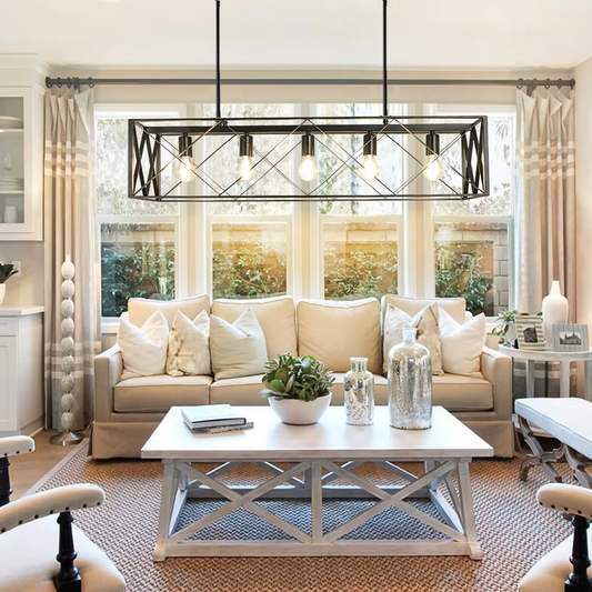 5-in-1 Metal Cage Hanging Chandelier