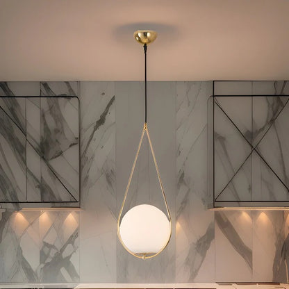 Modern Brass Globe Pendant Light